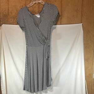 Rolls Coster Woman’s Striped Black and White Wrap Dress
